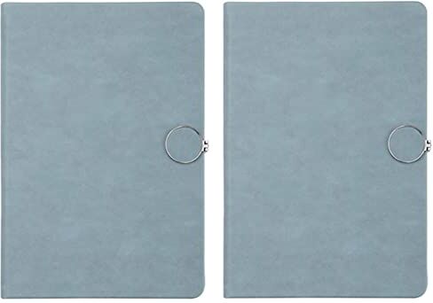 Generic A5 portatile 2 pezzi quaderni a righe universitari forniture per ufficio blocco note materiale scolastico diario agenda di viaggio diario 224 pagine (blu 21,3x14,5 cm)