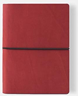 Ciak Agenda Giornaliera 2021 Classic, Copertina in Finta Pelle Liscia e Chiusura ad Elastico, Fatto a mano, Colore Rosso, Dimensioni 12 x 17 cm, Made in Italy