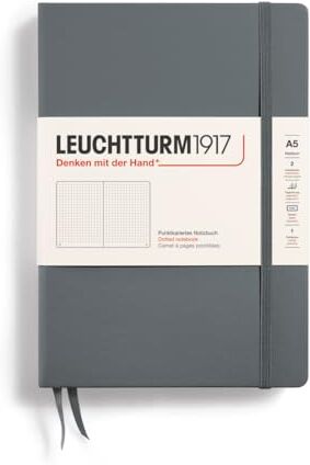 LEUCHTTURM1917 Taccuini Medium (A5), Copertina rigida, Puntini, Antracite