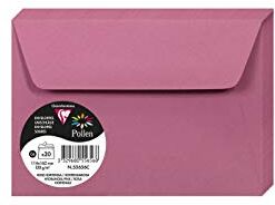 Clairefontaine Pacco da 20 Buste autoadesive Formato C6 (11,4x16,2cm) 120g Colore rosa shocking -Inviti Eventi e Corrispondenza Gamma Pollen Carta Premium Liscia