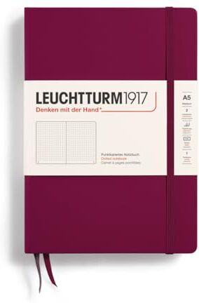 LEUCHTTURM1917 Taccuini Medium (A5) Copertina rigida, 251 pagine numerate, Puntini Port Red