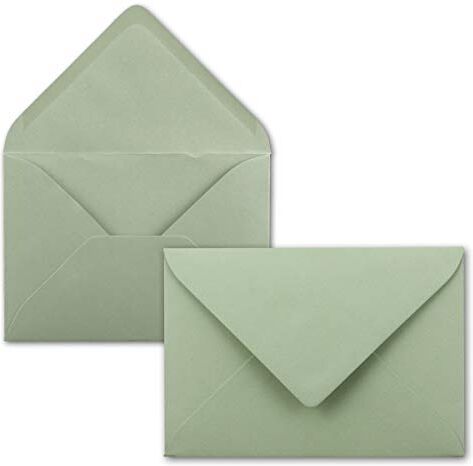 FarbenFroh by GUSTAV NEUSER 50 buste per lettere, formato B6, 17,5 x 12,5 cm, colore: Verde eucalipto