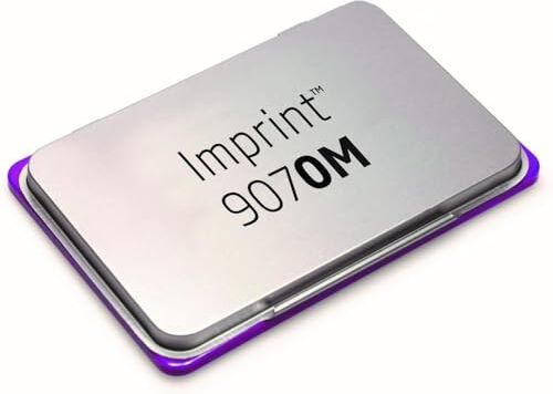 Trodat 9070M Imprint, Cuscinetto imbevuto di Inchiostro di Colore Viola a base acqua, per Timbri Manuali, per Formati Piccoli, Misura 69 x 47 mm, Struttura in Metallo e Plastica