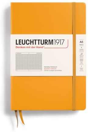 LEUCHTTURM1917 Taccuini Medium (A5), Copertina rigida, 251 pagine numerate, Rising Sun, Quadretti