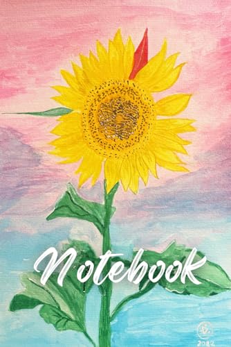 Sunflower Art Paperback Lined Writing Journal Notebook Diary 6x9"120 pages: Cover art: Sunflower of Life by DanFF