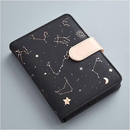 Generic Portatile 144 fogli Kawaii Pu Leather Notebook Diario Memo Notes To Do It Planner Programma settimanale Blocco note Scuola Ufficio Cancelleria (Nero 14x10.5cm)