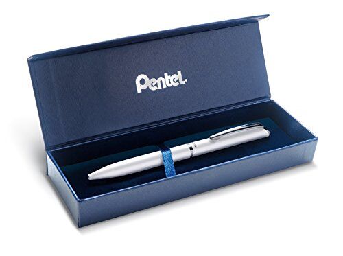 Pentel bl2007 W-cof EnerGel Roller Gel Corpo Metallo Opaco Bianco