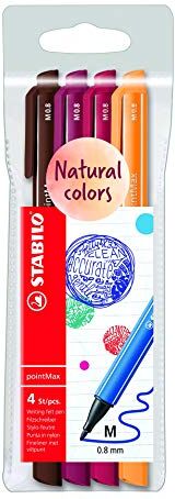 Stabilo Fineliner Premium  pointMax Astuccio da 4 Vulcano Nature Edition Colori assortiti