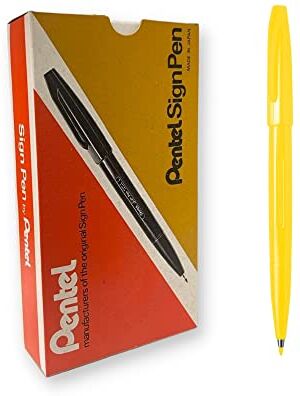 Pentel S520 Sign Pen pennarello punta fibra giallo 12 pz