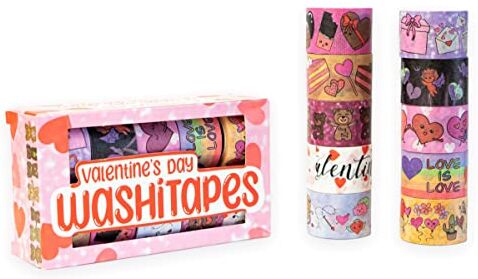 Dpm tapes Kawaii Washi Tape A Tema Nastro Adesivo Colorato Per Decorazioni Fai Da Te, Confezioni Regalo, Agende, Diari, Planner, Decorazioni Per Feste E Pacchi Regalo (San Valentino)