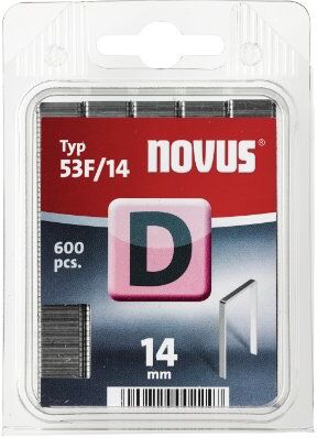 Novus Punti Metallici D 53 F Da 14 Mm di Lunghezza per Il Fissaggio di Pellicole, Etichette, Rivestimenti in Alluminio, Carta, 600 Pezzi,