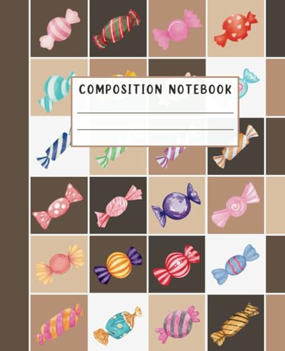 ART Composition Notebook College Ruled: Aesthetic Candy Illustrations Journal for School, College, Office, and Work, 7.5" x 9.25", 110 Pages, Wide Lined