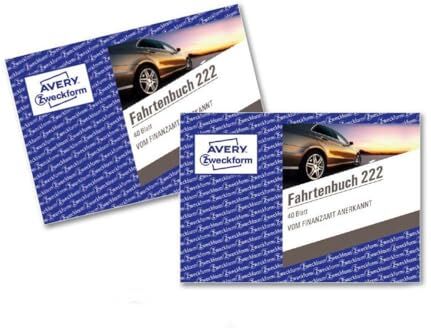 Avery 222 – 2 libro aviazione per auto (A6 orizzontale, 40 fogli, confezione doppia) bianco