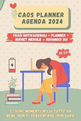 Pro-Ject CAOS PLANNER: Agenda settimanale 2024, a colori,12 mesi. Divertente, morbida e maneggevole. Con frasi motivazionali, calendario, budget mensile, compleanni, note.