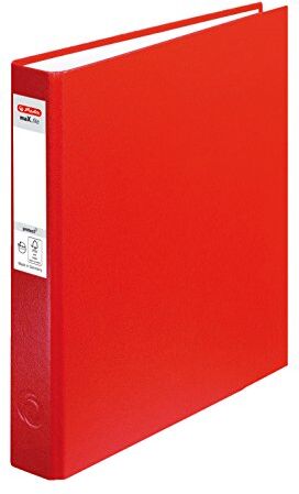 herlitz Raccoglitore ad anelli, formato A5, con meccanismo a 2 anelli, 25 mm, altezza di riempimento, colore: Blu rosso