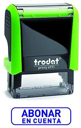 Trodat 4911 Printy Timbro Formula Comerciale con Testo Continente, Testo Automatico, Dimensioni della Targa di Testo 37 x 14 mm, Blu ()