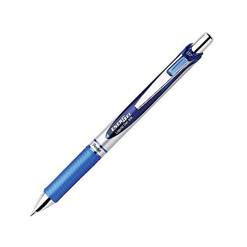 Pentel Energel Xm Penna in gel retrattile, punta da 0,7 mm, tratto 0,35 mm, colore: Blu (confezione da 12)