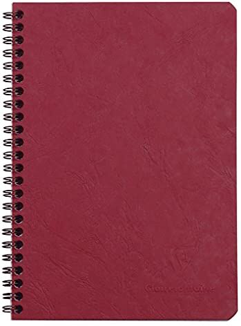 Clairefontaine collezione Age Bag Quaderno a spirale rosso A5 14,8x21 cm 100 pagine a quadretti piccoli Carta Bianca 90 g Copertina in carta Lustrée a grana grossa effetto cuoio