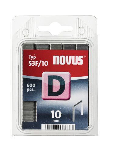 Novus Punti metallici D 53 F da 10 mm di lunghezza per il fissaggio di pellicole, etichette, rivestimenti in alluminio, carta, 600 pezzi,