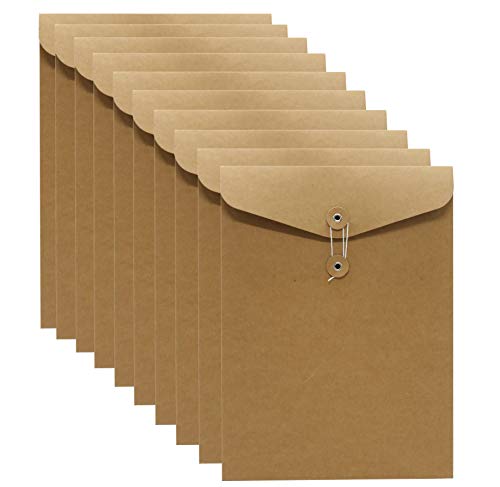 10 borse portadocumenti in cartone in formato A4, valigetta, cartella, organizzatore Ideale per l'ufficio scuola università (Formato ritratto, Beige, 10er)