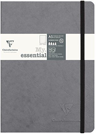 Clairefontaine Quaderno Cucito, 21 x 15 x 1.4 cm, Grigio