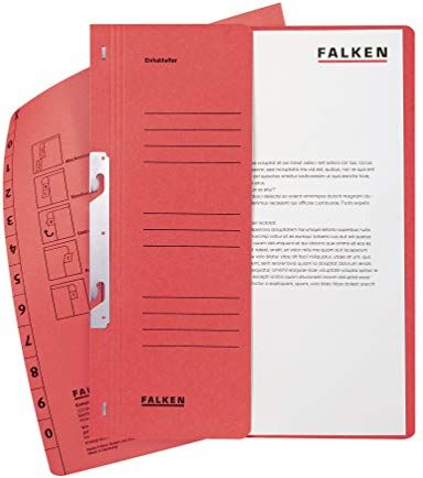 FALKEN einhakh efter Recycling 1/2 di copertina anteriore per DIN A4, Autorità circolari, confezione da pezzi rot