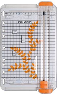 Fiskars Taglierina portatile, A5, con guida per la linea di taglio, SureCut,