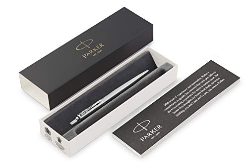 Parker Jotter Penna a Sfera con Dettagli Cromati, Confezione Regalo, Premium Stainless Steel