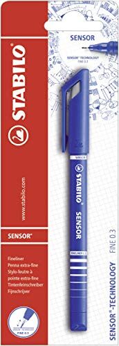 Stabilo Fineliner con punta ammortizzata  SENSOR F Tratto Fine (0,3 mm) Pack da 1 Blu