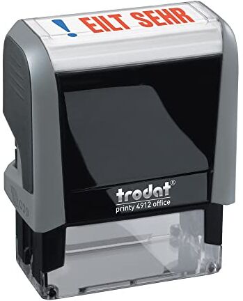 Trodat Office Printy 4912 Timbro autoinchiostrante con scritta "EILT SEHR", 47 x 18 mm, colore: Blu/Rosso