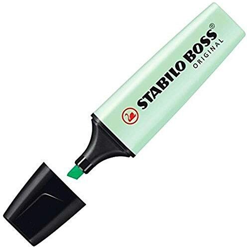 Stabilo – Set di 3 evidenziatori Boss Original, punta smussata 2-5 mm, verde pastello