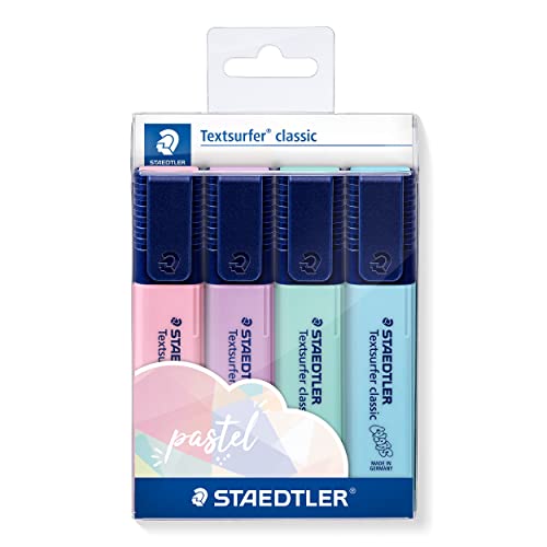Staedtler Evidenziatore Textsurfer Classic 364 con punta da 1 a 5 mm Quattro colori pastello.