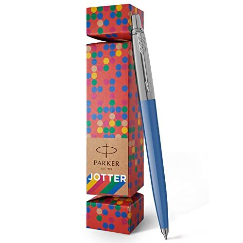 Parker Jotter Originals confezione regalo natalizia   Penna a sfera ricaricabile da regalare a Natale   Blue Denim   Confezione riciclabile al 100% senza plastica   Punta media   Inchiostro blu