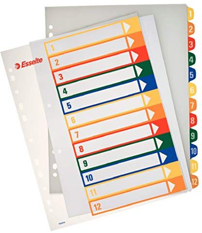 Esselte Rubrica PPL extra numerica 1-12 con indice stampabile a PC f.to A4 MAXI