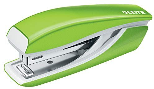 Leitz Mini Cucitrice NeXXt WOW, Capacità fino a 10 Fogli, Design Ergonomico in Metallo, Include Punti, Verde Chiaro