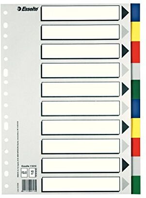 Esselte 795685 5 divisori in polipropilene in formato A4 10 posizioni