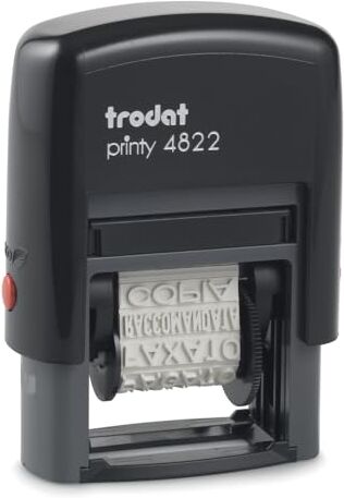 Trodat Timbro Printy  Autoinchiostrante Polinome Multi Parole 12 Testi Commerciali in Italiano Colore Nero Cartuccia Nera, Inchiostro Indelebile