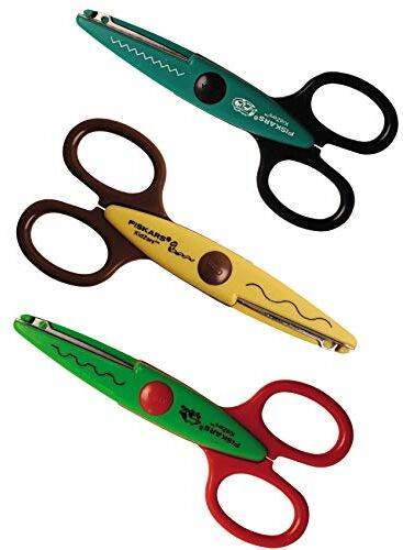 Fiskars Set di Forbici per Bambini con le Creature della Palude, 3 Pezzi, Lunghezza 13 cm, per Destrorsi e Mancini, a Partire da 4 Anni, Kidzors, 1003845