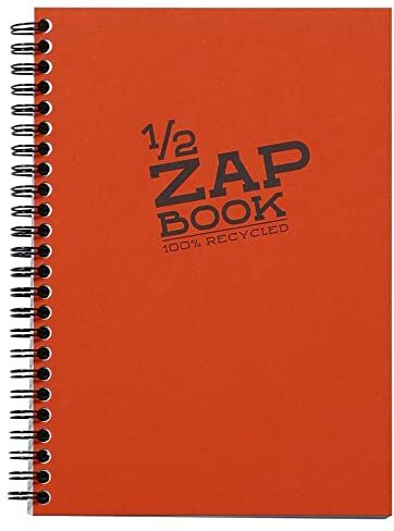 Clairefontaine Quaderno a spirale 1/2 Zap Book 80 fogli 100% riciclato bianco 14.8x21 cm 80 g, copertina di colore casuale