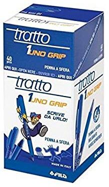 Tratto 1 Grip Blu 40 pezzi – Penna blu, 0,5 mm, 40 pezzi