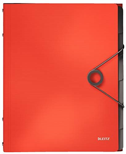 Leitz Solid, cartellina portadocumenti PP A4 6 Scomparti rosso chiaro