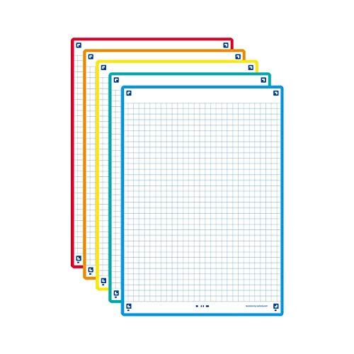 Oxford Revision 2.0 Confezione da 50 cartoncini Bristol A5 (14,8 x 21 cm) piccoli quadrati su entrambi i lati – Cornice colori assortiti