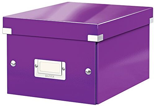 Leitz Click & Store WOW Scatola Archivio Piccola, per Riporre e Trasportare Documenti A5 e Oggetti di Piccole Dimensioni, Adatta a Casa e Ufficio, Viola,