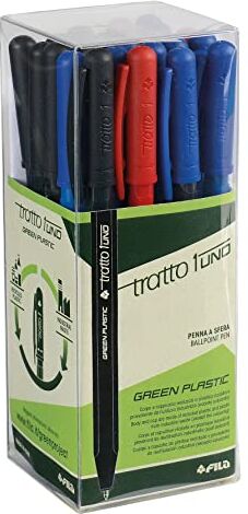 Tratto 1 Green Penna a Sfera Ecologica, Multicolore, 24 Pezzi