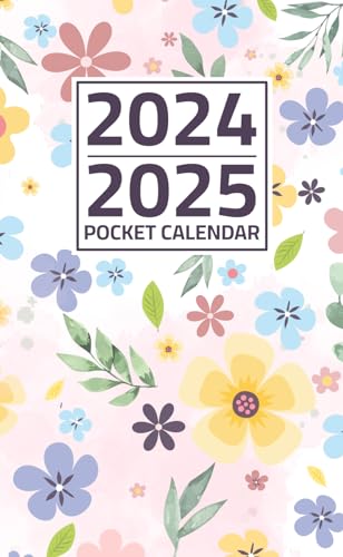 Genius Pocket Calendar 2024-2025: 2 Year Small Size Monthly Planner for Purse, 24 Months (January 2024 to December 2025) with Floral Cover