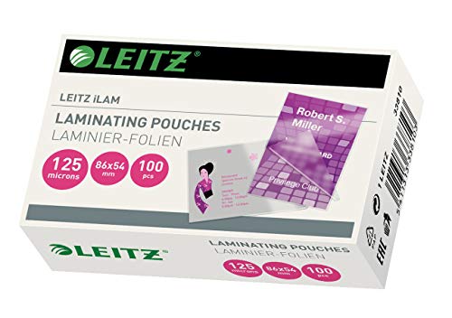 Leitz Pouch per la Plastificazione, 125 Micron, 54 x 86 mm, Transparente (Standard)