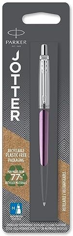 Parker Jotter Penna a Sfera con Dettagli Cromati, Confezione in Blister, Victoria Violet