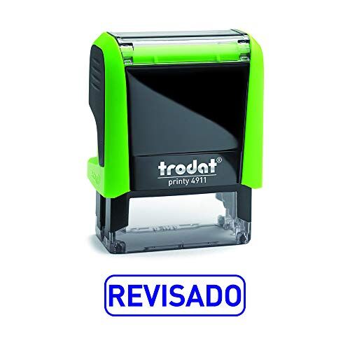 Trodat 4911 Printy Timbro Formula Commerciale con testo rigenerato, inchiostro automatico, dimensioni della placca di testo 37 x 14 mm, blu