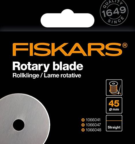 Fiskars Lama di Ricambio Originale, Rotella in Titanio per Tagli Dritti, Include Custodia per la Lama, Ø 45 mm, Acciaio con Rivestimento in Titanio,