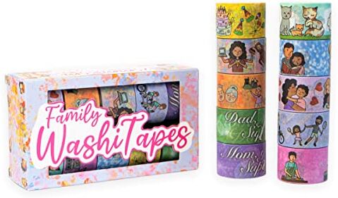 Dpm tapes Kawaii Washi Tape A Tema Nastro Adesivo Colorato Per Decorazioni Fai Da Te, Confezioni Regalo, Agende, Diari, Planner, Decorazioni Per Feste E Pacchi Regalo (Family)